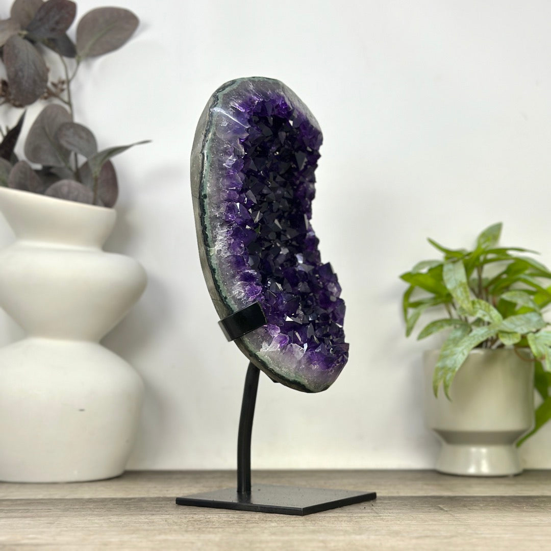 Natural A Grade Amethyst Cluster with Stand - MWS3394