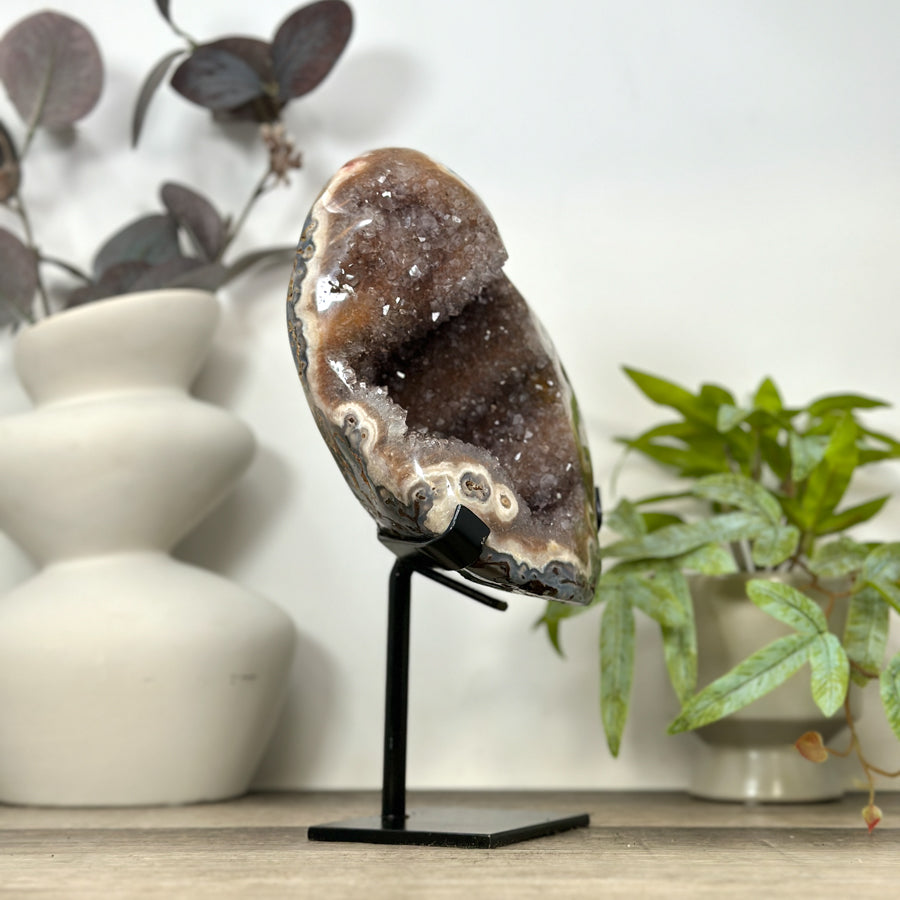 Natural Agate &amp; Jasper Geode with Quartz Interior - MWS3166