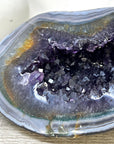 Stunning Blue Banded Agate & Amethyst Stone Geode - STGE0084