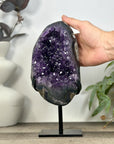 Natural Deep Purple Amethyst Cluster on Metal Stand - MWS3234