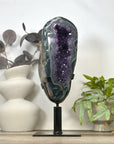 Unique Double Amethyst & Agate Geode with Rotary Stand - MWS3176