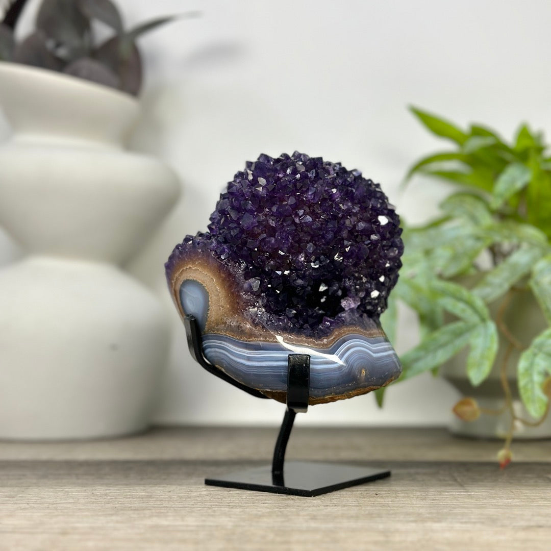 Natural amethyst Cluster on Stand For Home Decor - MWS3302