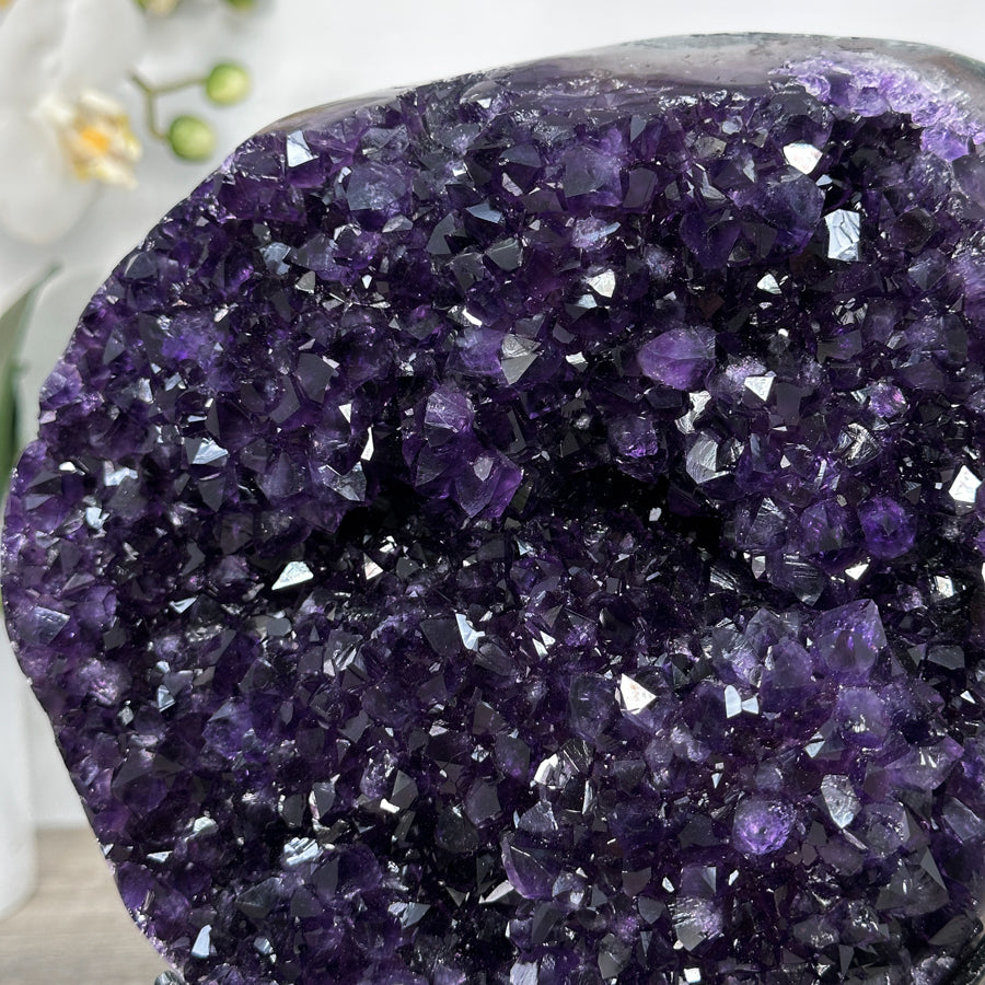 Amethyst Crystal Cluster Specimen on Stand for Home Decor Display - MWS2620