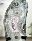 Natural Green Jasper & Quartz Geode Slice Portal - MWS3241