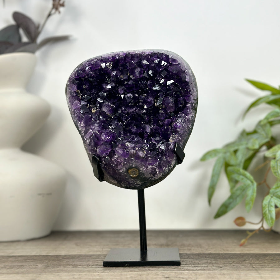 Deep Purple Natural Amethyst Geode with Stand - MWS3232