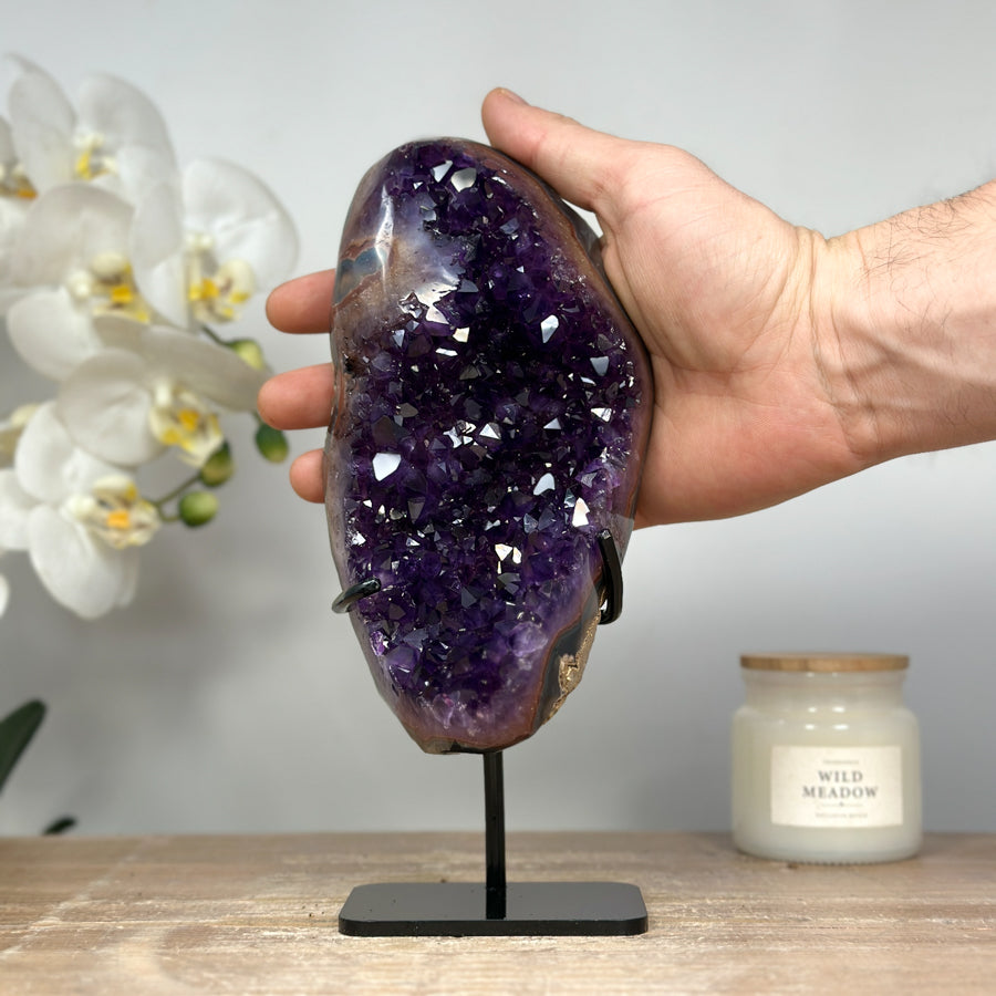 Top Quality Natural Amethyst Cluster with Agate Shell - MWS1414