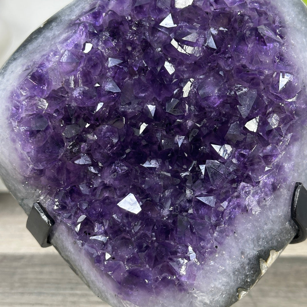 Amethyst Geode on Metal Stand with Unique Shinny Crystals - MWS3312