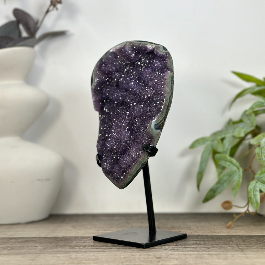 Natural Amethyst Specimen with Green Jasper Shell - MWS3231