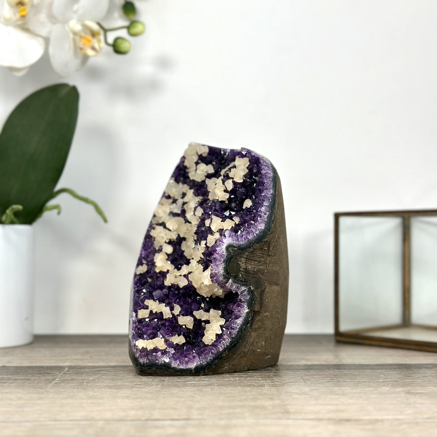 A Grade Uruguayan Amethyst Stone with Calcite inclusions - CBP1285