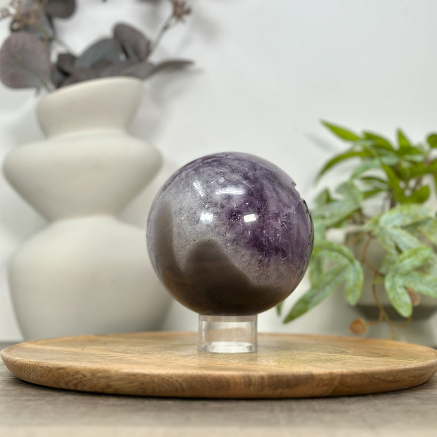 Natural Uruguayan Amethyst Sphere Geode with Large Crystal Formation - SPH0158