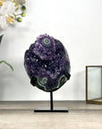 Deep Purple Amethyst Geode With Eye Formations on Metal Stand - MWS2763