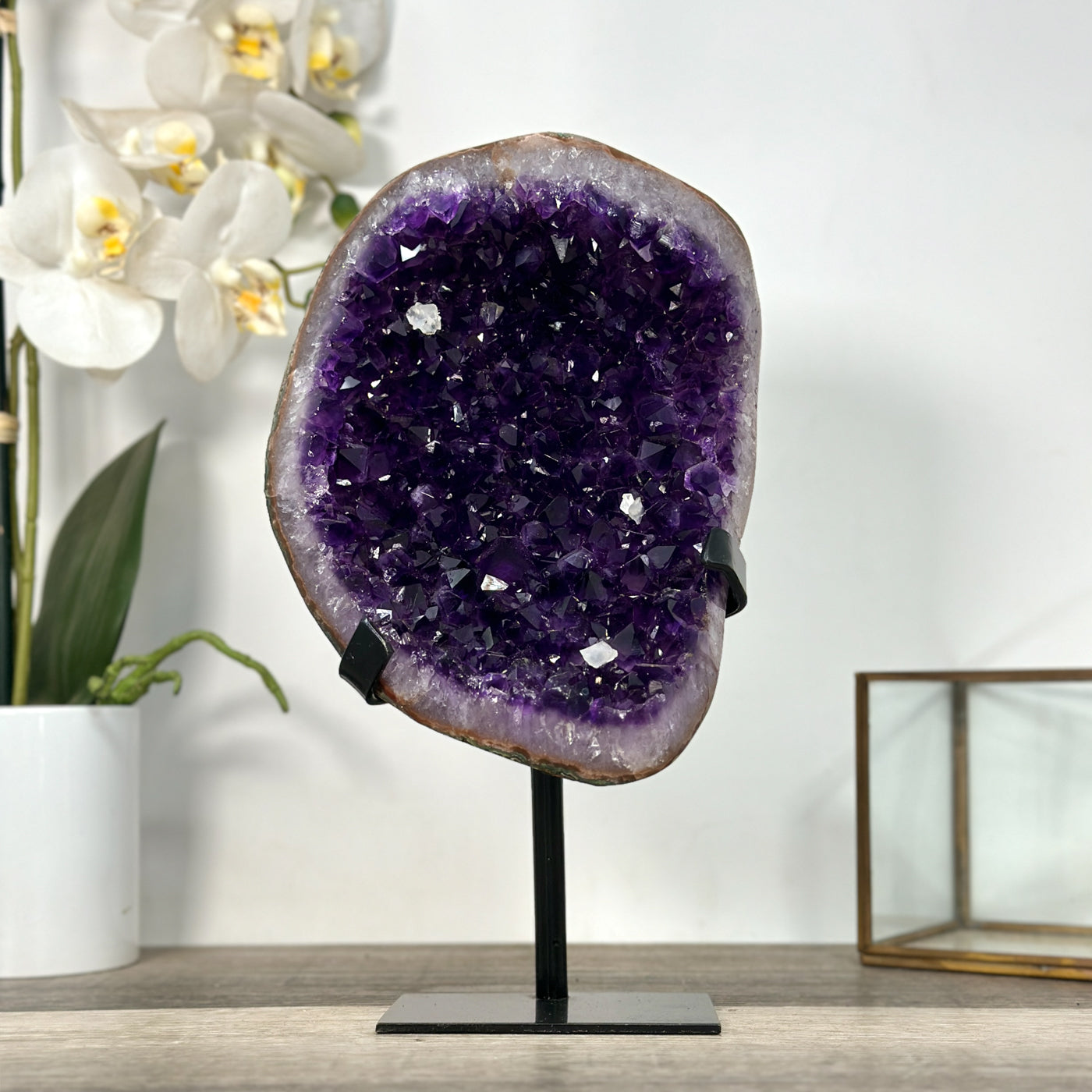 Uruguayan Amethyst Geode with Deep Purple Crystals for Home Decor - MWS2684
