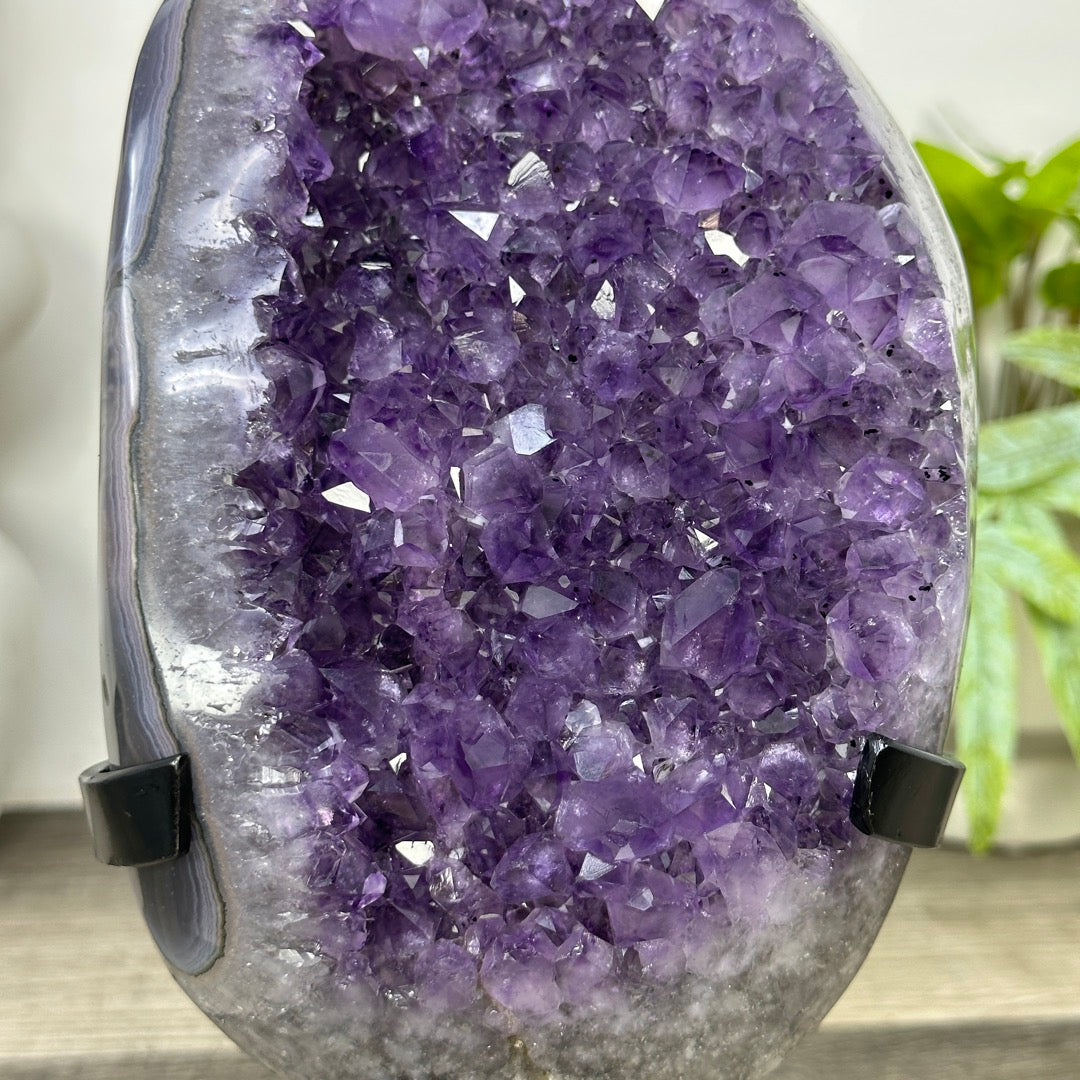 Natural Amethyst Crystal with Metallic Stand - MWS3360