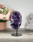 Amethyst Stone with Calcite Crystal, Stand Inluded - MWS0189