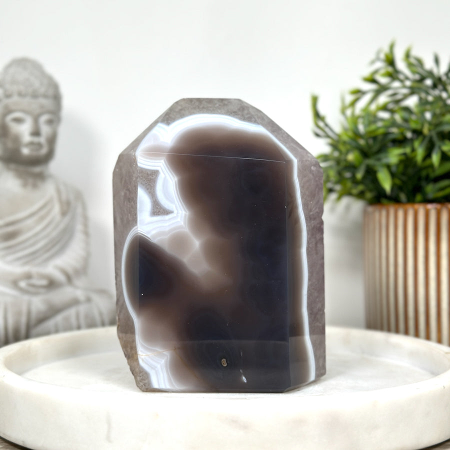 Uruguayan Amethyst &amp; Agate Stone Tower with huge Crystals  - STP0149