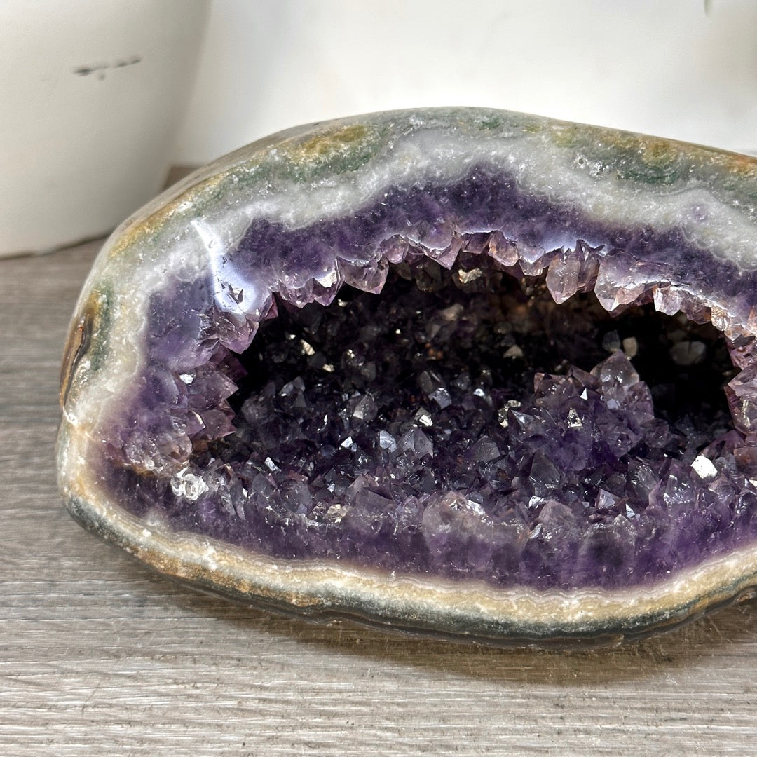 Uruguayan Amethyst Geode with Polished Shell - STGE0120