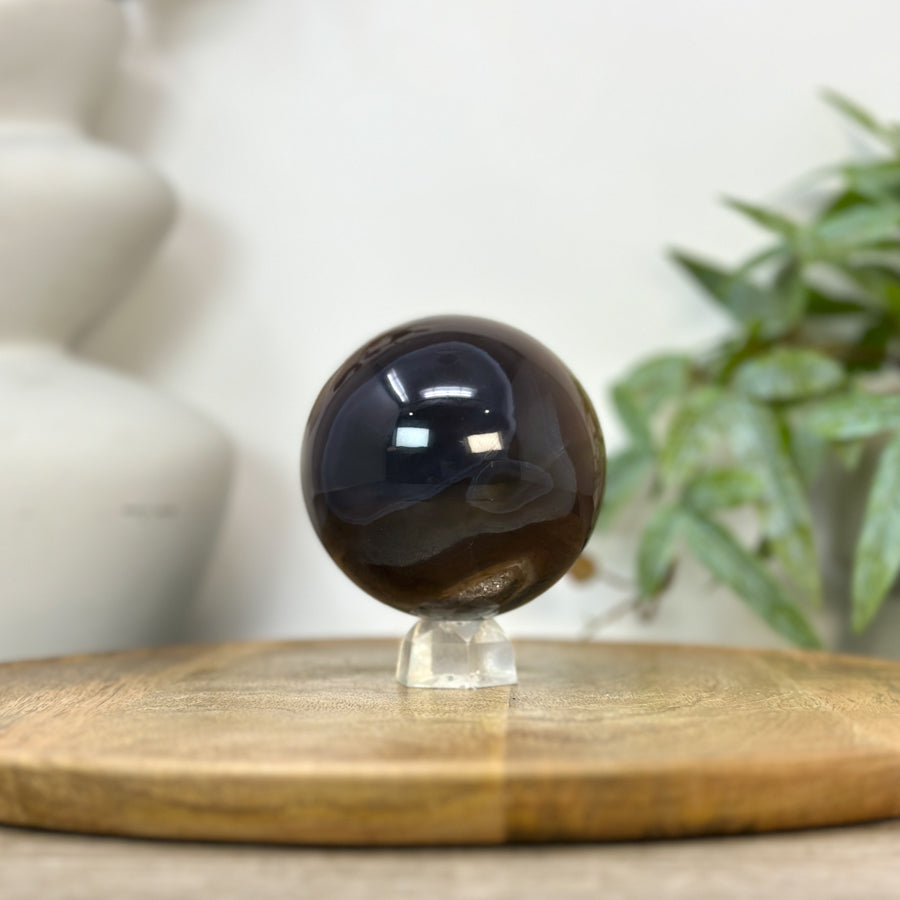 Agate &amp; Quartz Druzy Sphere Geode - SPH0223