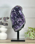 Huge Natural Amethyst Specimen on Metal Stand - MWS3149