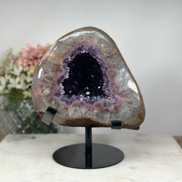Unique Pink and Purple Amethyst Polished Geode Cave - MWS0761