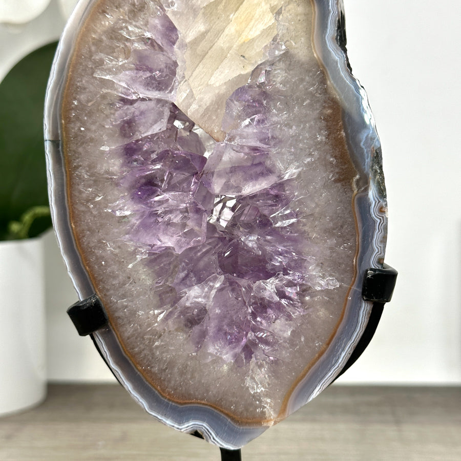Amethyst Geode Slice with Deep Purple Crystals - MWS2914