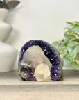 Deep Purple Amethyst Cathedral with Calcite Specimen - CBP1410