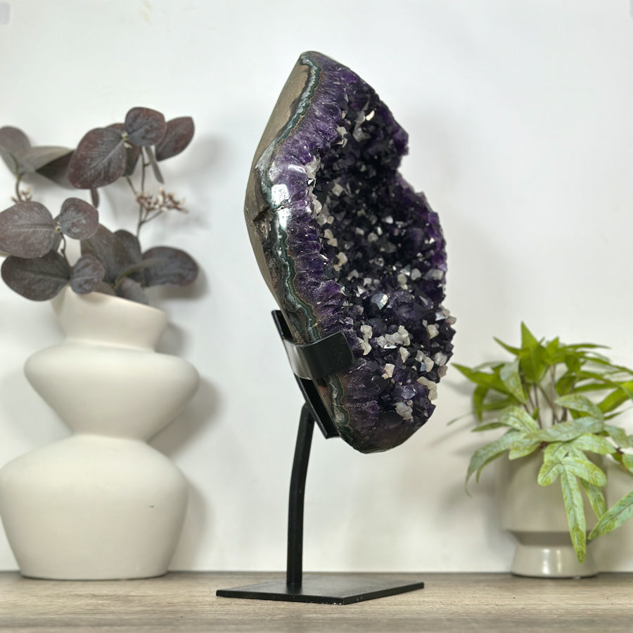 Large Natural Amethyst Specimen with Calcite Inclusions - MWS3092