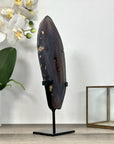 Agate Slice on Stand with Natural Amethyst Druzy Center - MWS2901