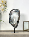 Quartz & Agate Geode Slice on Metal Stand - MWS2734