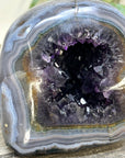 Deep Purple Amethyst & Blue Banded Agate Stone Geode from Uruguay - STGE0063