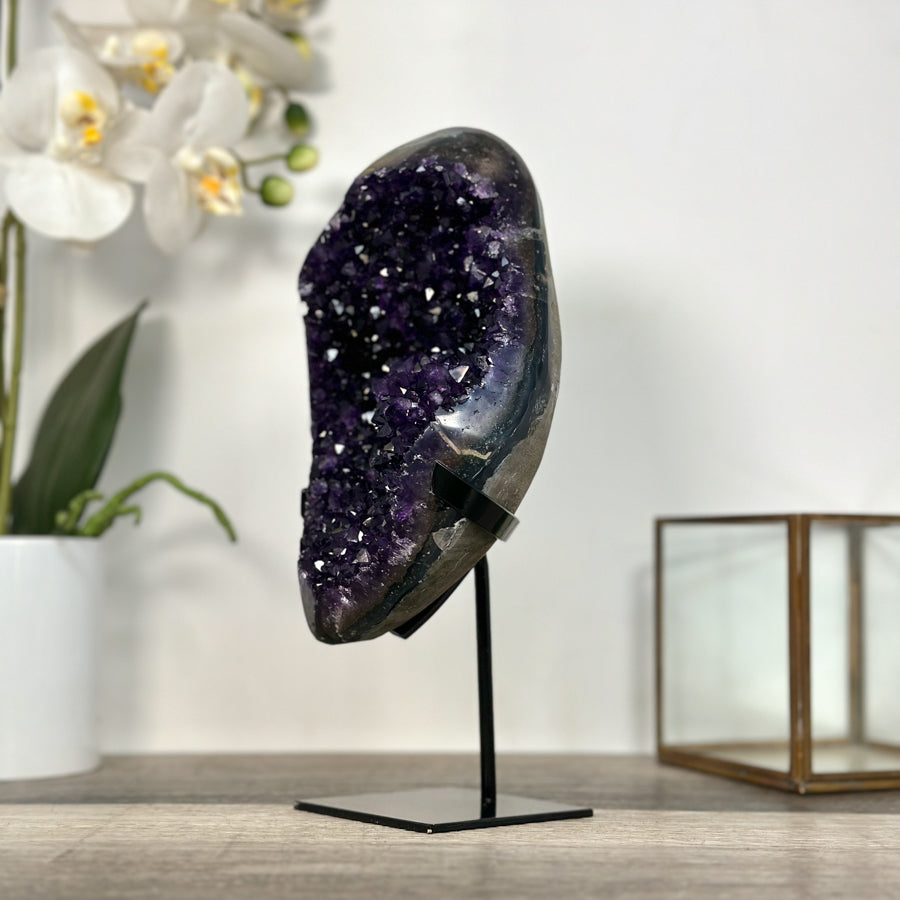 Uruguayan A+ Grade Amethyst Crystal Cluster on Stand - MWS2627