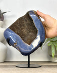 Large Natural Blue Agate & Quartz Druzy Crystal Geode - MWS3361