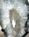 Quartz & Agate Geode Slice on Metal Stand - MWS2734