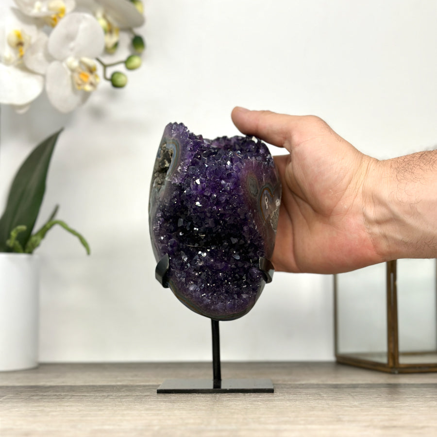 Deep Purple Amethyst Stone cluster on Stand - MWS2859