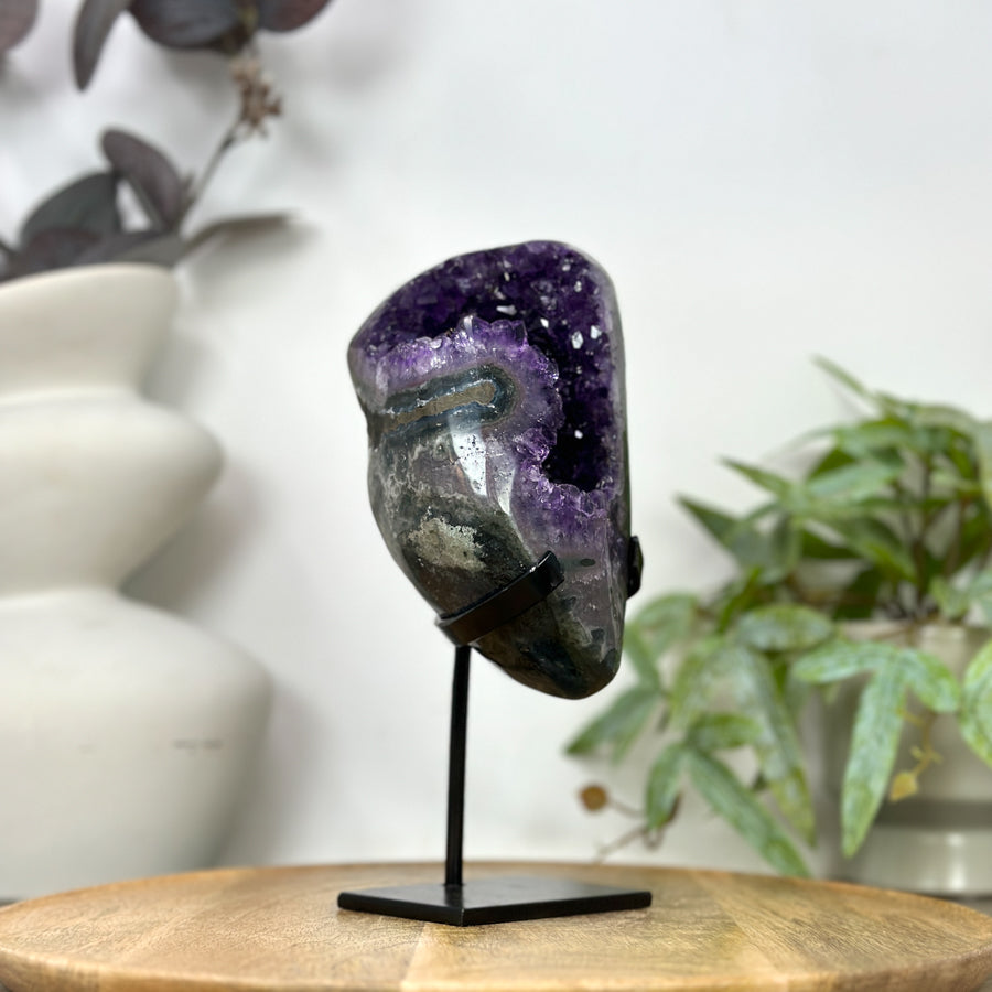 Natural Top Grade Amethyst Geode on Stand - MWS3258