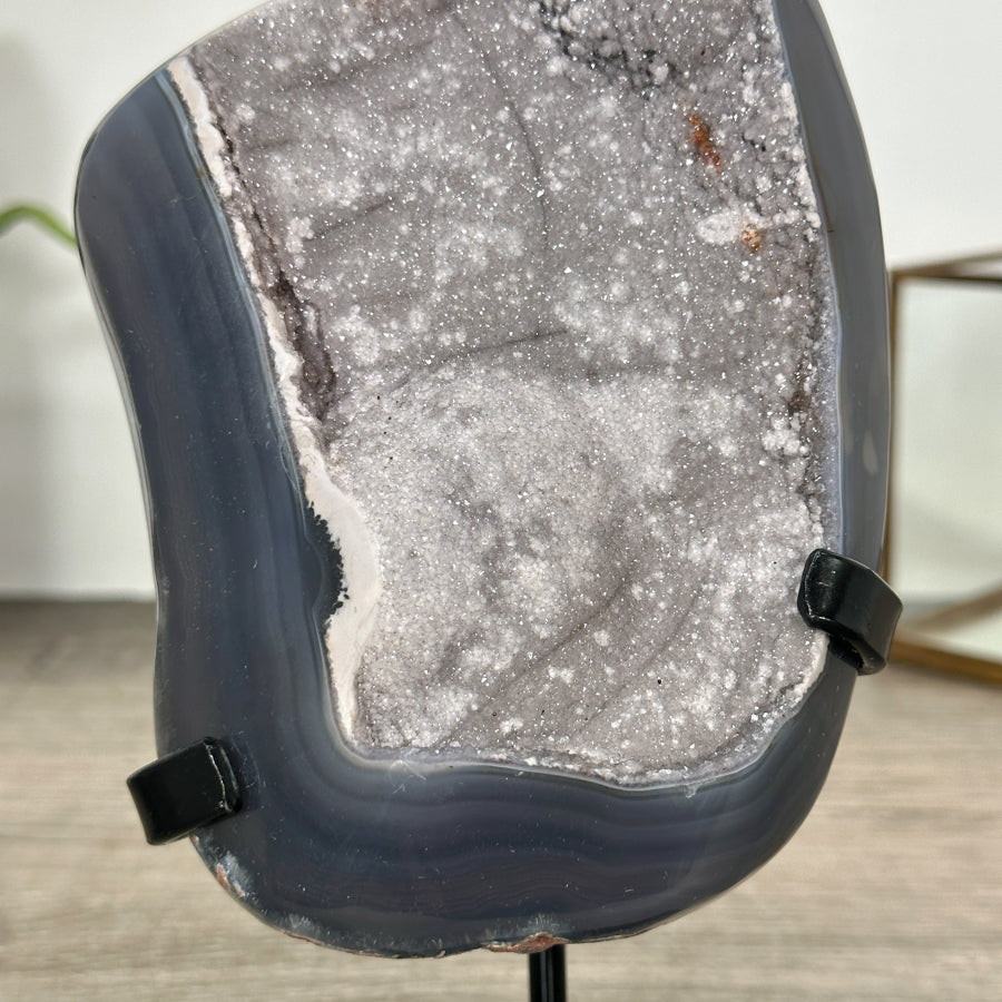Natural Uruguayan Agate Geode with Druzy Interior - MWS3017