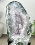 Natural Green Jasper & Quartz Geode Slice Portal - MWS3241