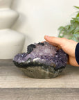 Stunning Natural Amethyst Cluster with Collection Grade Calcite & Hematite Formation - CBP1414