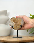 Natural Yellow Quartz Stone Heart, Stand Included - HST0346
