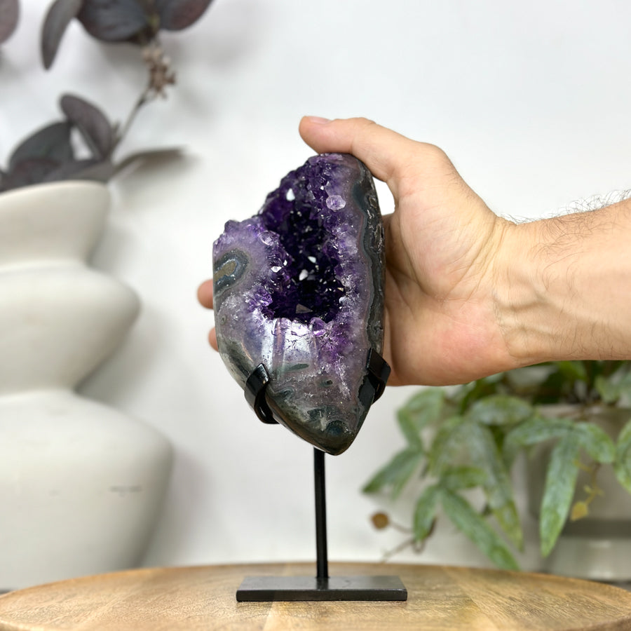 Natural Top Grade Amethyst Geode on Stand - MWS3258