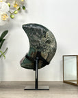 Amethyst & Green Jasper Crystal Moon with Stand - MWS2585