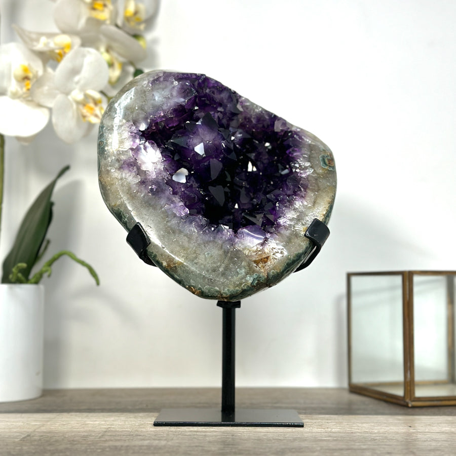 Amethyst Geode with Deep Purple Crystals for Home Decor - MWS2615