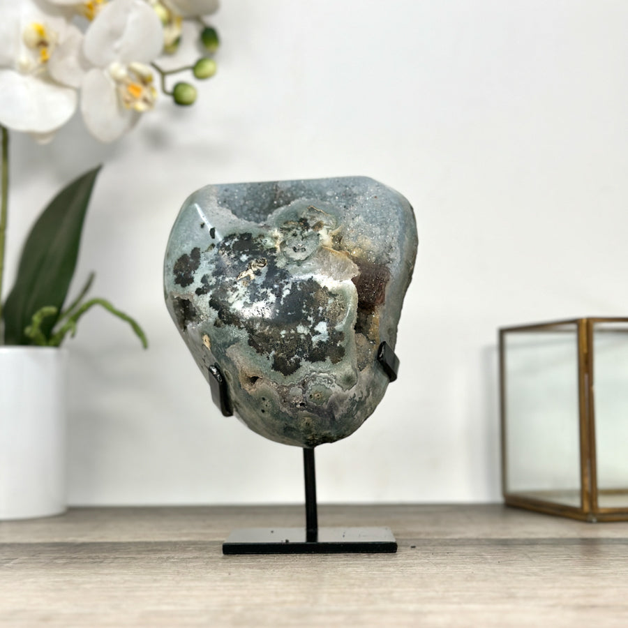 Rare Natural Quartz Druzy Geode with Hematite Formation - MWS2867