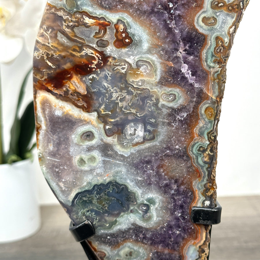 Unique Green Jasper &amp; Amethyst Crystal Specimen - MWS2329