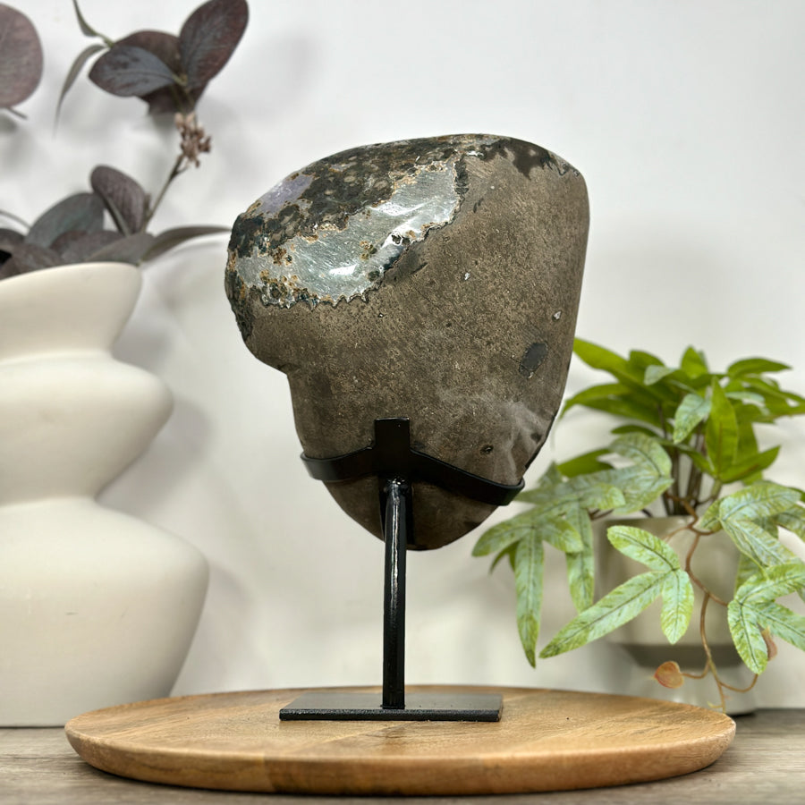 Large Deep Purple Amethyst Geode on Metal Stand - MWS3117