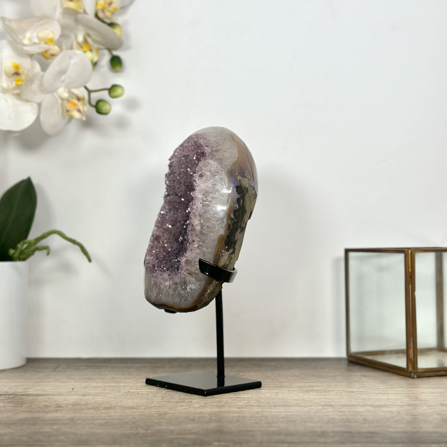 Natural Amethyst Geode on Stand - MWS3029