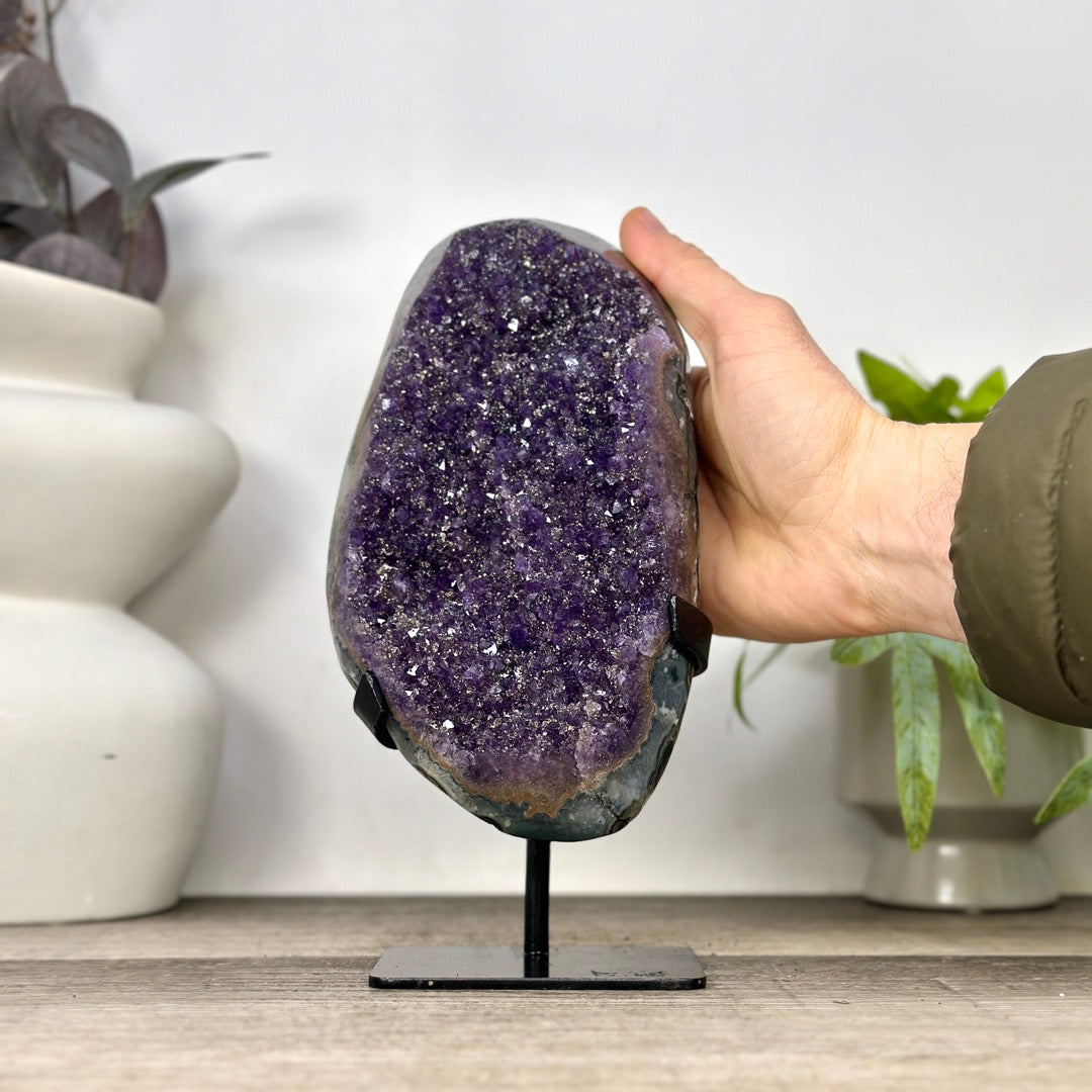 Uruguayan Amethyst Crystal statement piece with Green Jasper Shell - MWS3357