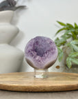 Amethyst & Blue Banded Agate Sphere Geode with Crystal Cavity - SPH0177
