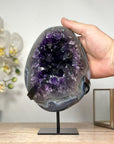 Deep Purple Amethyst Geode with Stunning Blue Banded Agate Shell - MWS1813