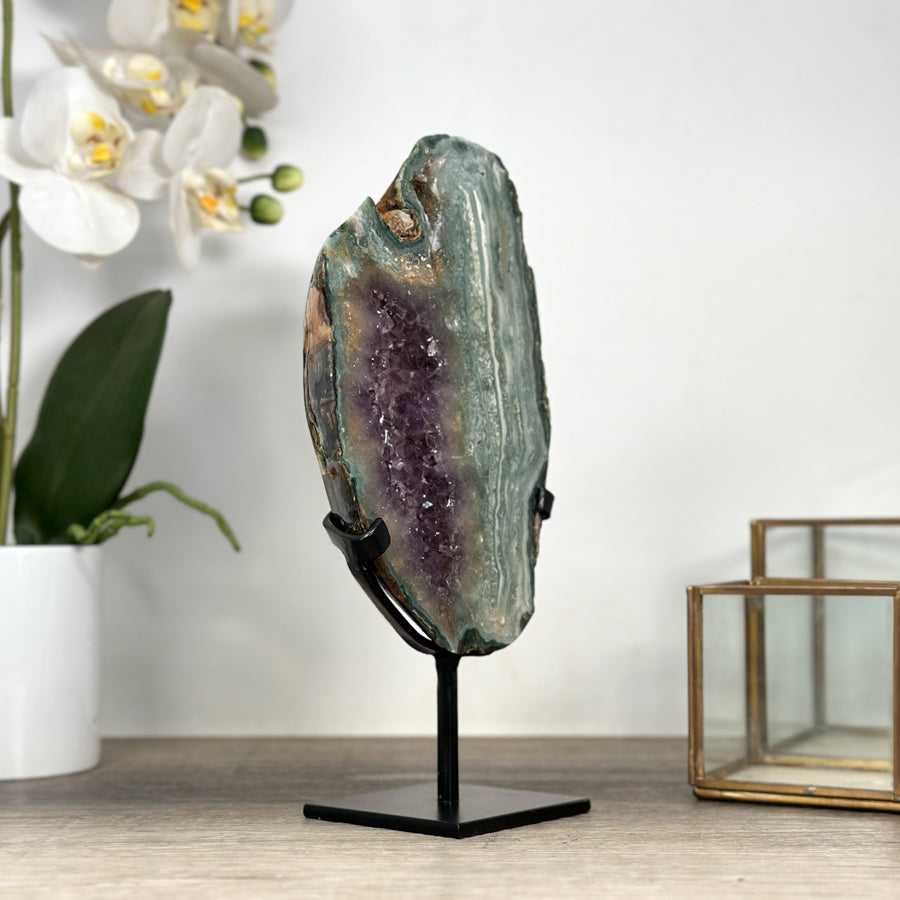 Natural Amethyst &amp; Green Jasper Slice Portal - MWS2235
