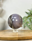 Amethyst & Agate Sphere Geode with Druzy Crystal Interior - SPH0230
